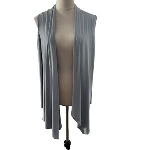 Soft Surroundings Women’s Medium Cold Shoulder Long Sleeve Open Front Top Blue